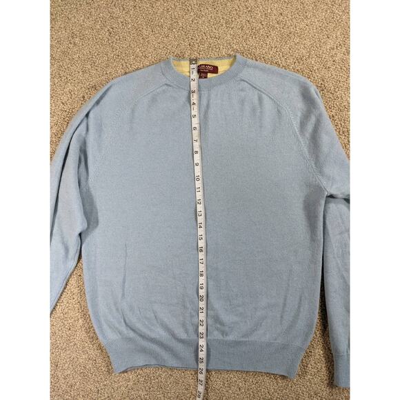 Pale blue Medium Raffi 100% wool crew neck sweater - Picture 3 of 16